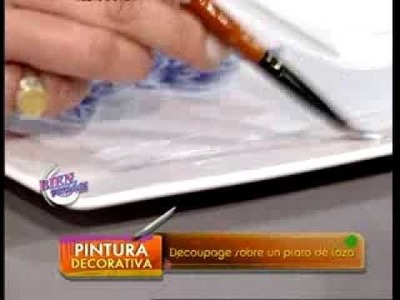 Rosana Ovejero - Bienvenidas TV - Explica como hacer decoupage sobre un plato de loza