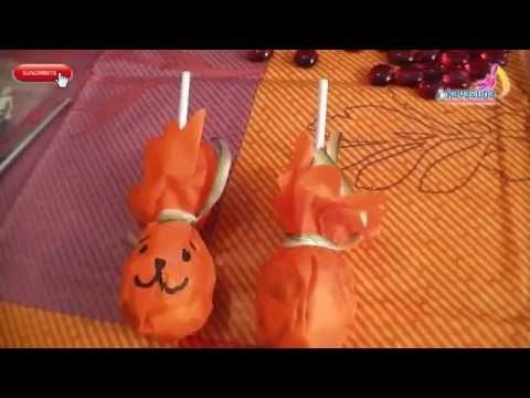 DIY Halloween Paletas disfrazadas de calabaza