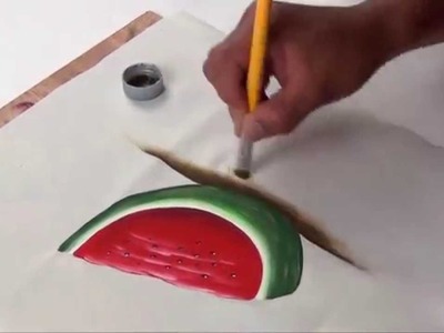 Como pintar una sandia en tela
