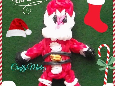 Tutoriales:Papá Noel (Santa Claus) de Gomitas Con telar. Rainbow Loom Santa Claus