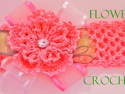 DIY flores a crochet en moños y diademas - crochet flowers in ribbons and headbands