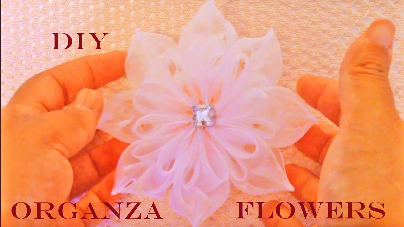 DIY flores Kanzashi hermosas en cintas de organza -Kanzashi flowers in organza ribbons