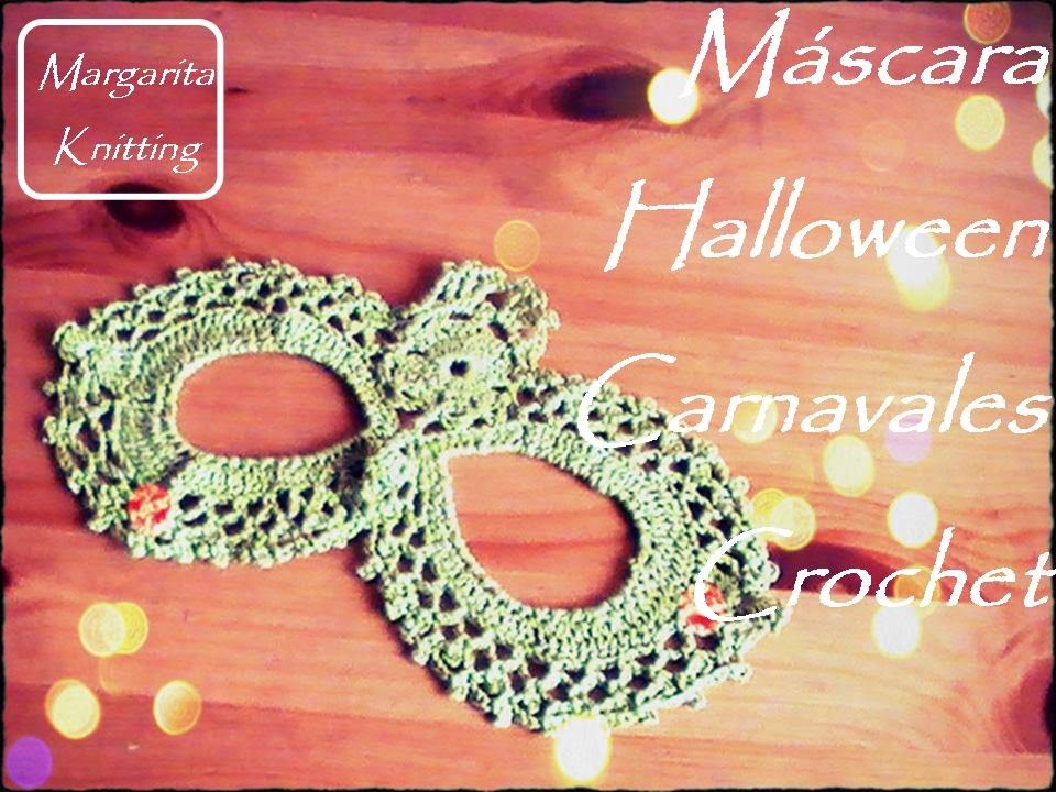 Máscara Halloween o Carnavales a crochet (diestro)