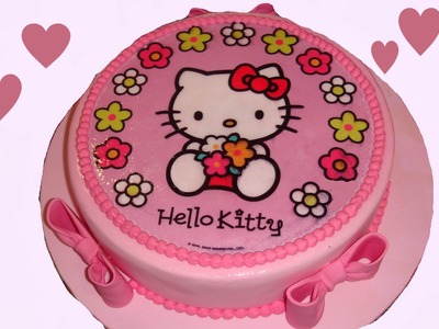 Tarta de fondant de Hello Kitty. How to make a kitty cake