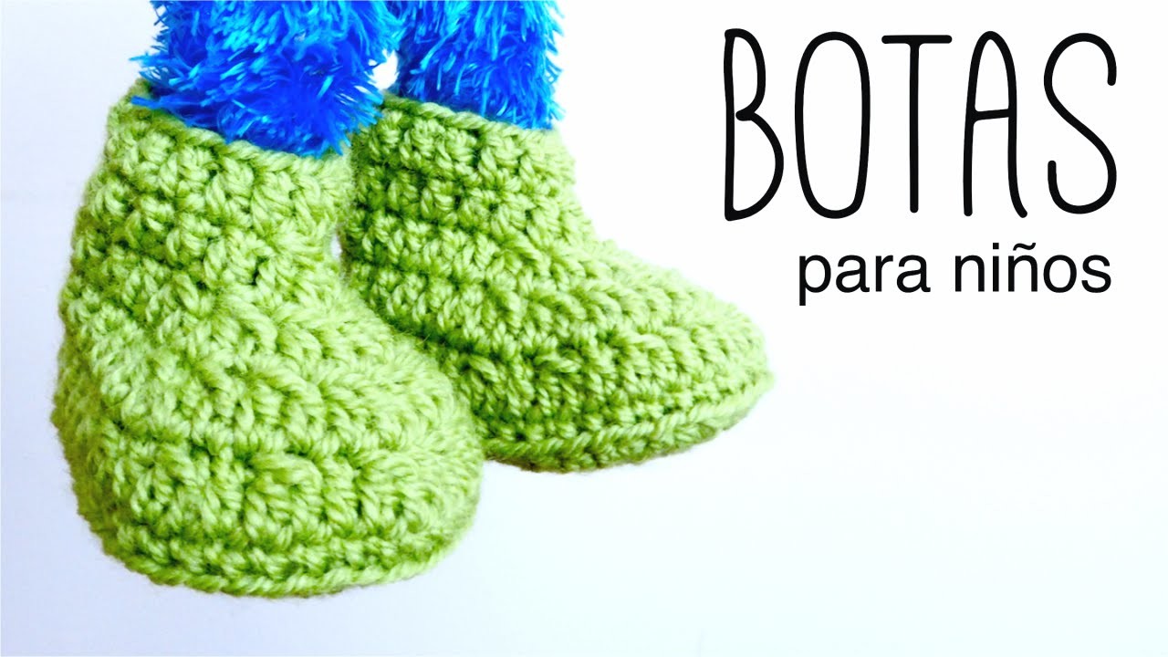 Botas para NIÑOS a crochet (zapatillas, pantuflas) DE 2 A 10 AÑOS | How to crochet BOOTS for kids