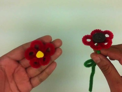 Hacer rosa de limpiapipa - Horquillas en forma de flor