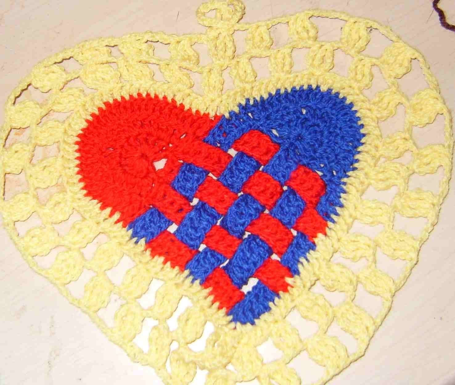 San Valentín Corazón entrelazado tejido 2 de 2.
