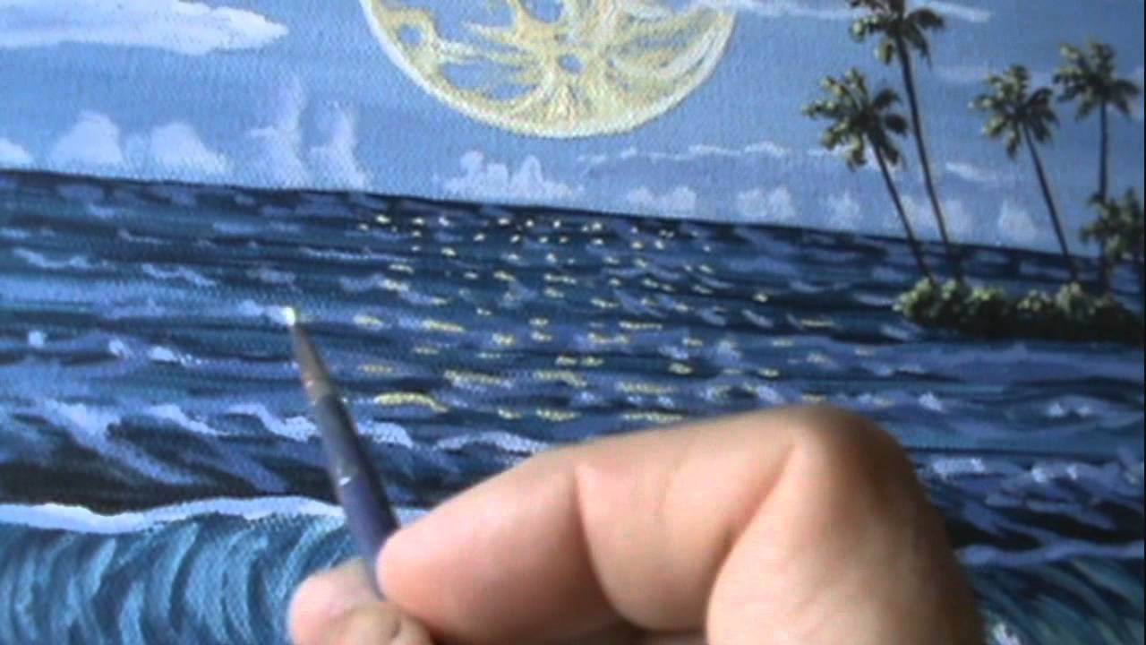 ¿Cómo pintar la luna 15 utilizando pintura acrílica sobre tela