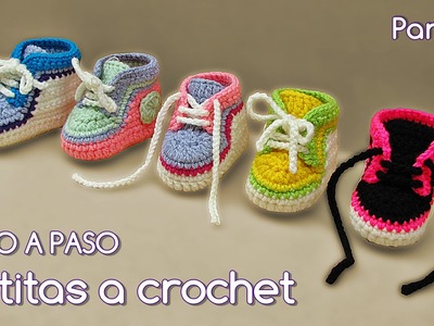 Cómo tejer zapatitos botitas escarpines bebé crochet, ganchillo - VARIOS TALLES (1.2)