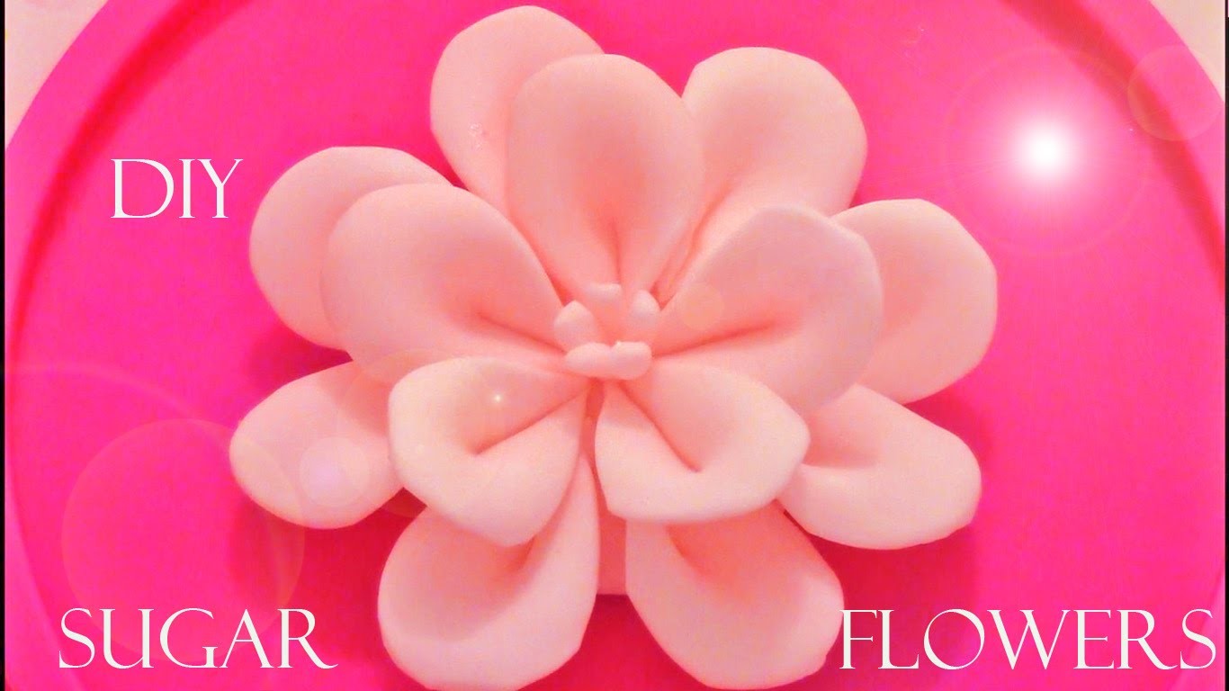 DIY como hacer flores Kanzashi de fondant - how to make fondant flowers Kanzashi
