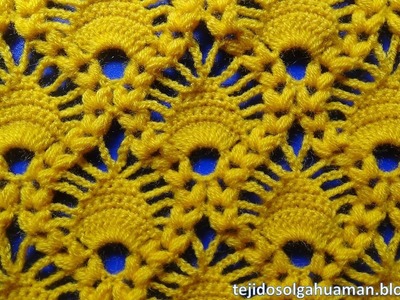 Crochet : punto combinacion de arañitas con punto garbanzo