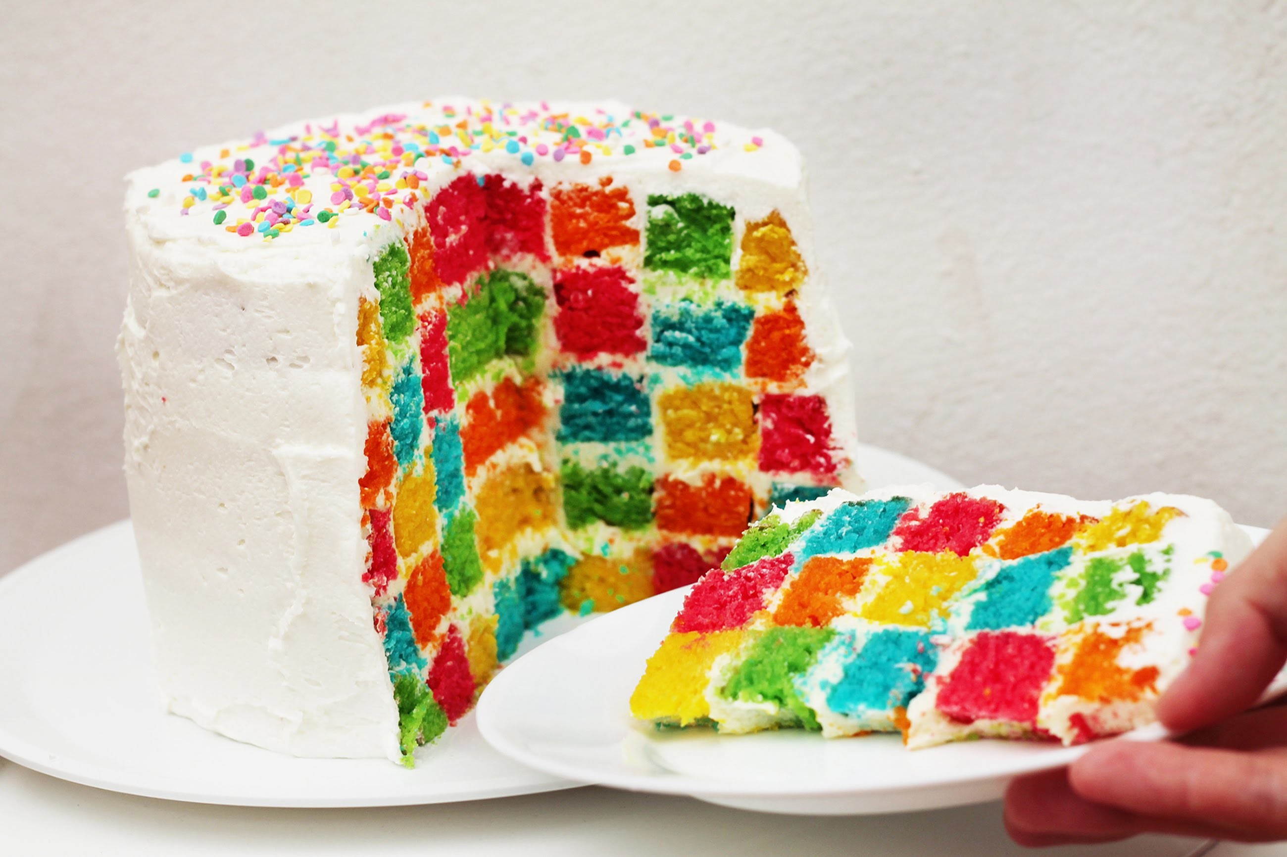 PASTEL AJEDREZ ARCOÍRIS (Rainbow Checkerboard Cake Tutorial)