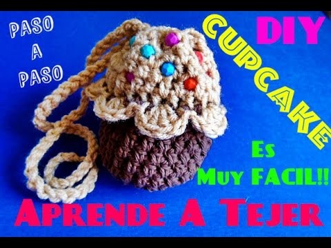 Tejer Monedero CupCake !!!  La Manera  MAs Facil de Tejer l!!