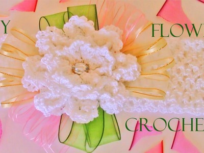 DIY flores diademas y moños a crochet - beautiful flowers to crochet headbands and ribbons