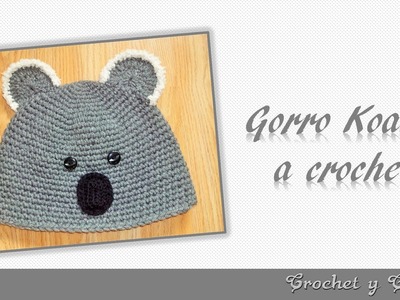 Gorro Koala para niños tejido a crochet