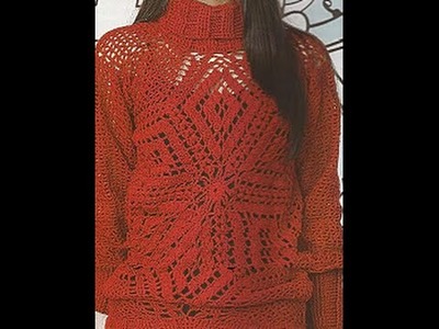 Gráficos para tejer suéter cuello alto a crochet
