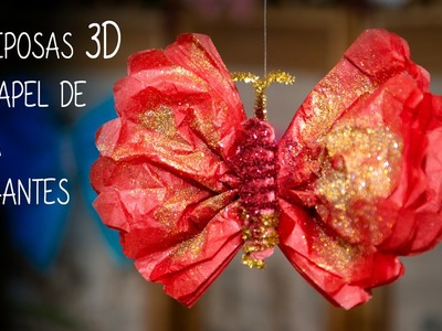 Mariposas 3D de Papel de Seda Colgantes