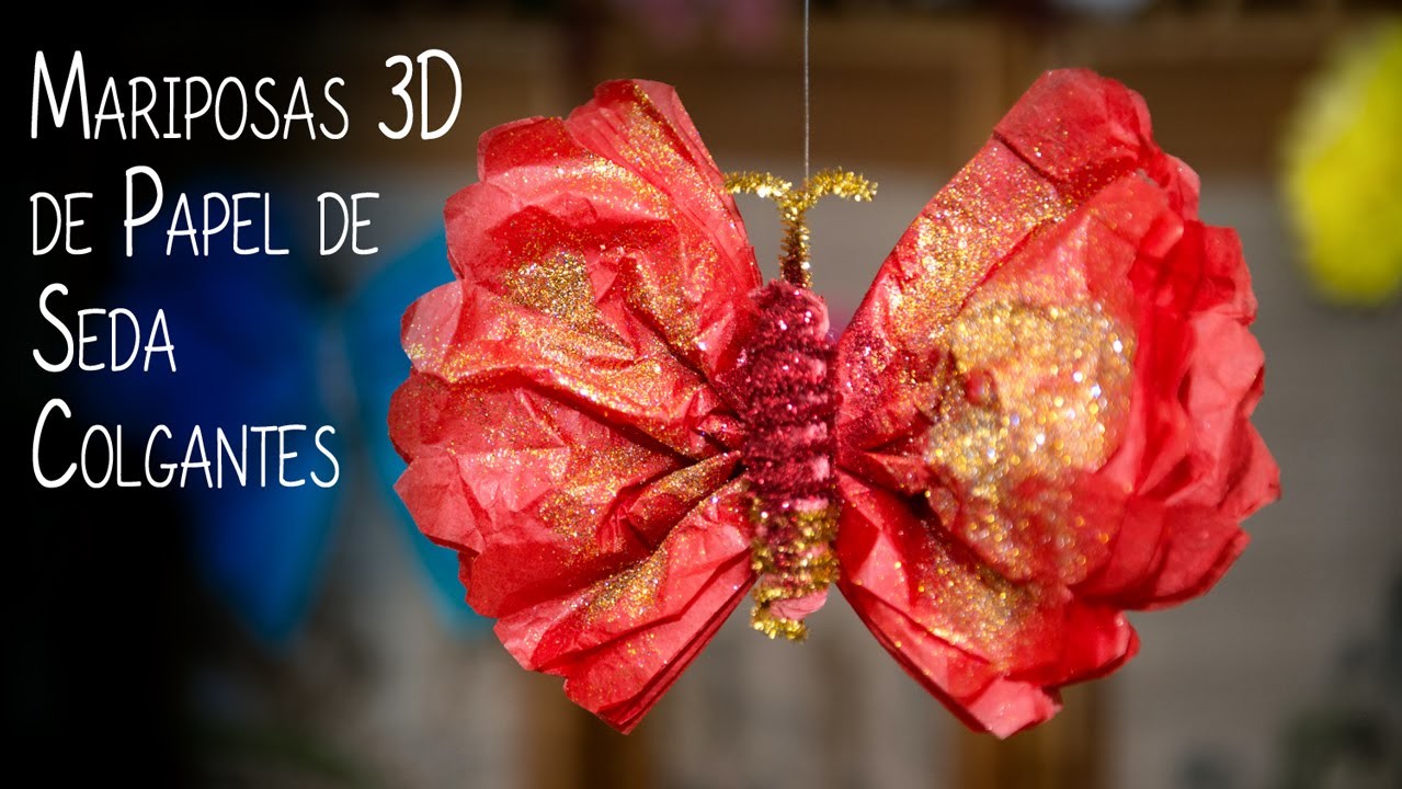 Mariposas 3D de Papel de Seda Colgantes
