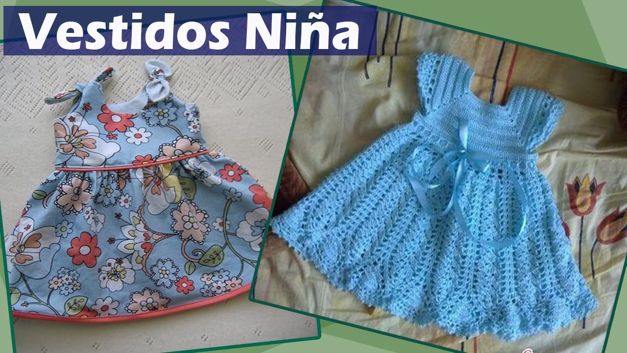 Vestido de niña en Tejidos en Crochet y Tela diseños
