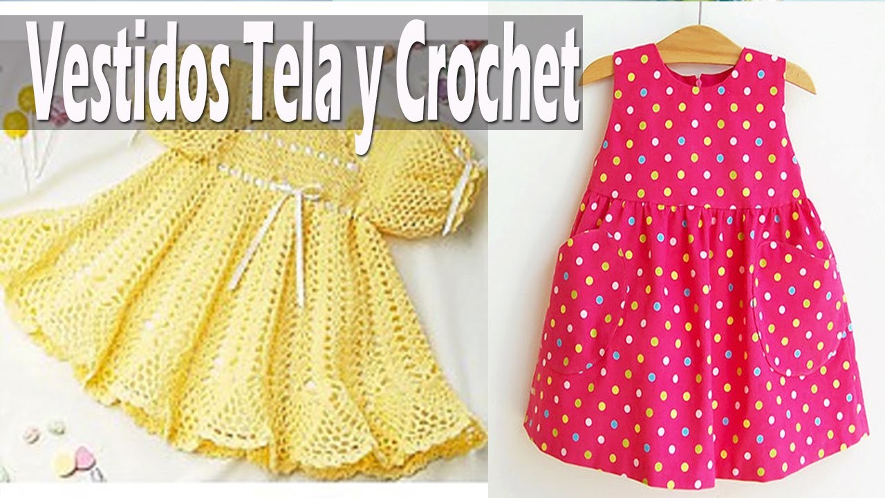 Vestidos de Bebe de Tela y Tejidos a Crochet - Recopilación imagenes