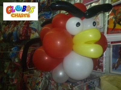 Angrybird hecho con globos