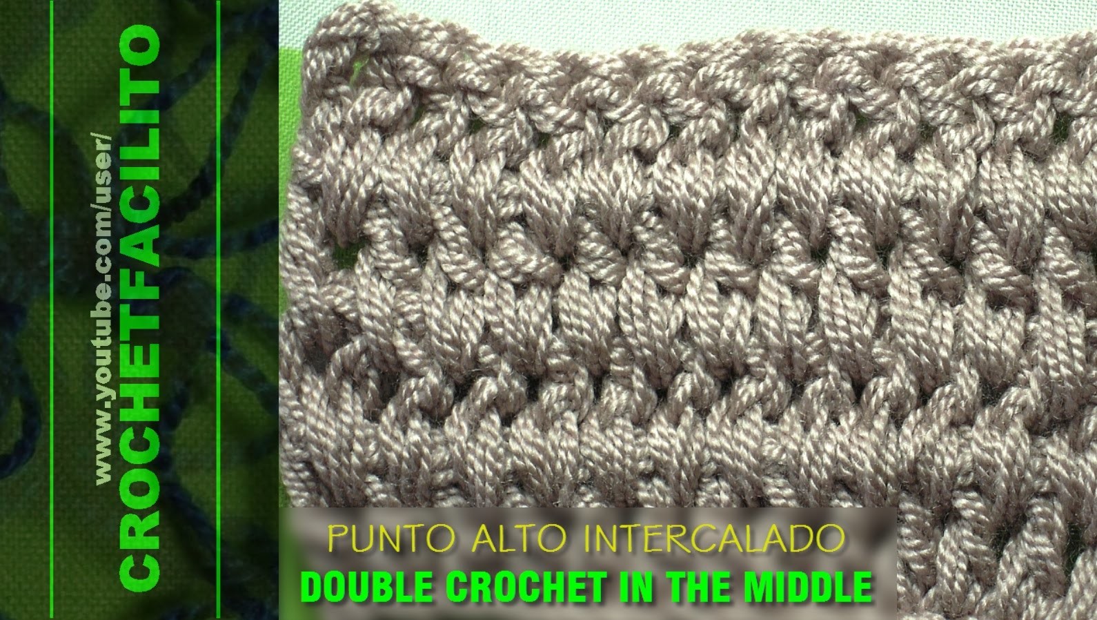 CROCHET -  PUNTO ALTO INTERCALADO - DOUBLE CROCHET IN THE MIDDLE