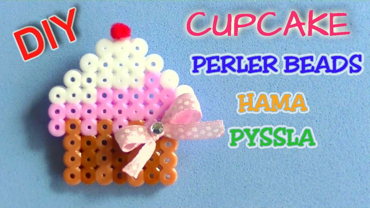 Cupcake perler beads, hama beads, pyssla DIY