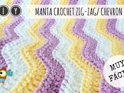 DIY ✿ Como hacer una manta crochet zig-zag (chevron) MUY FÁCIL!