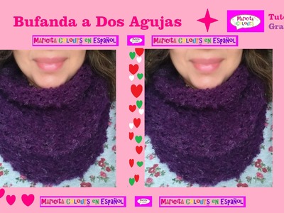 Dos Agujas Bufanda Infinita "Trifina".Collar (Parte 1) por Maricita Colours