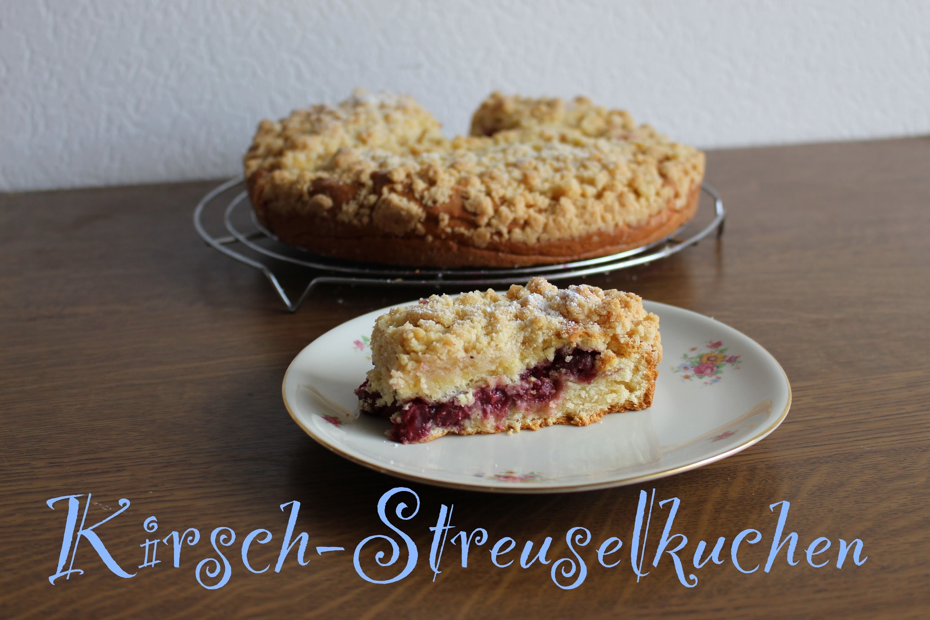 Kirsch-Streuselkuchen (pastel alemán de cerezas agrias)