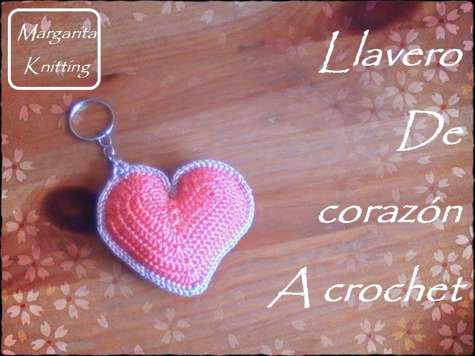Llaveros a crochet en forma de corazón (zurdo)