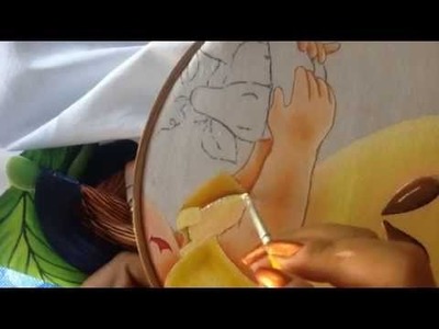 Pintura en tela niña pera # 5 con cony