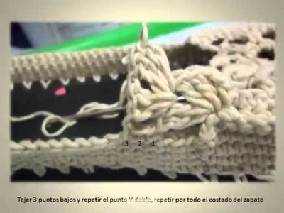 Zapato tejido en crochet