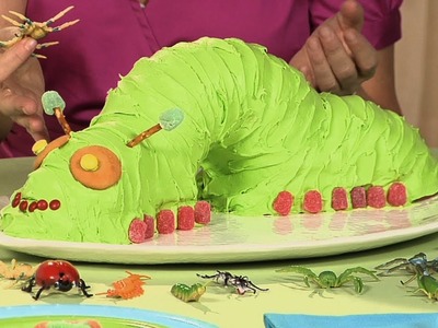 Cómo hacer un pastel con forma de oruga y ponquecitos con forma de insectos