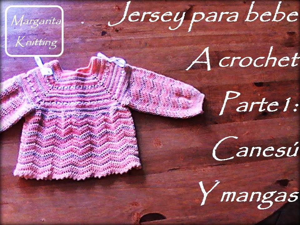 Jersey de bebe a crochet, parte 1: canesú y mangas (diestros)