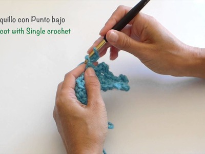 Piquillo con Punto bajo. Picot with Single crochet