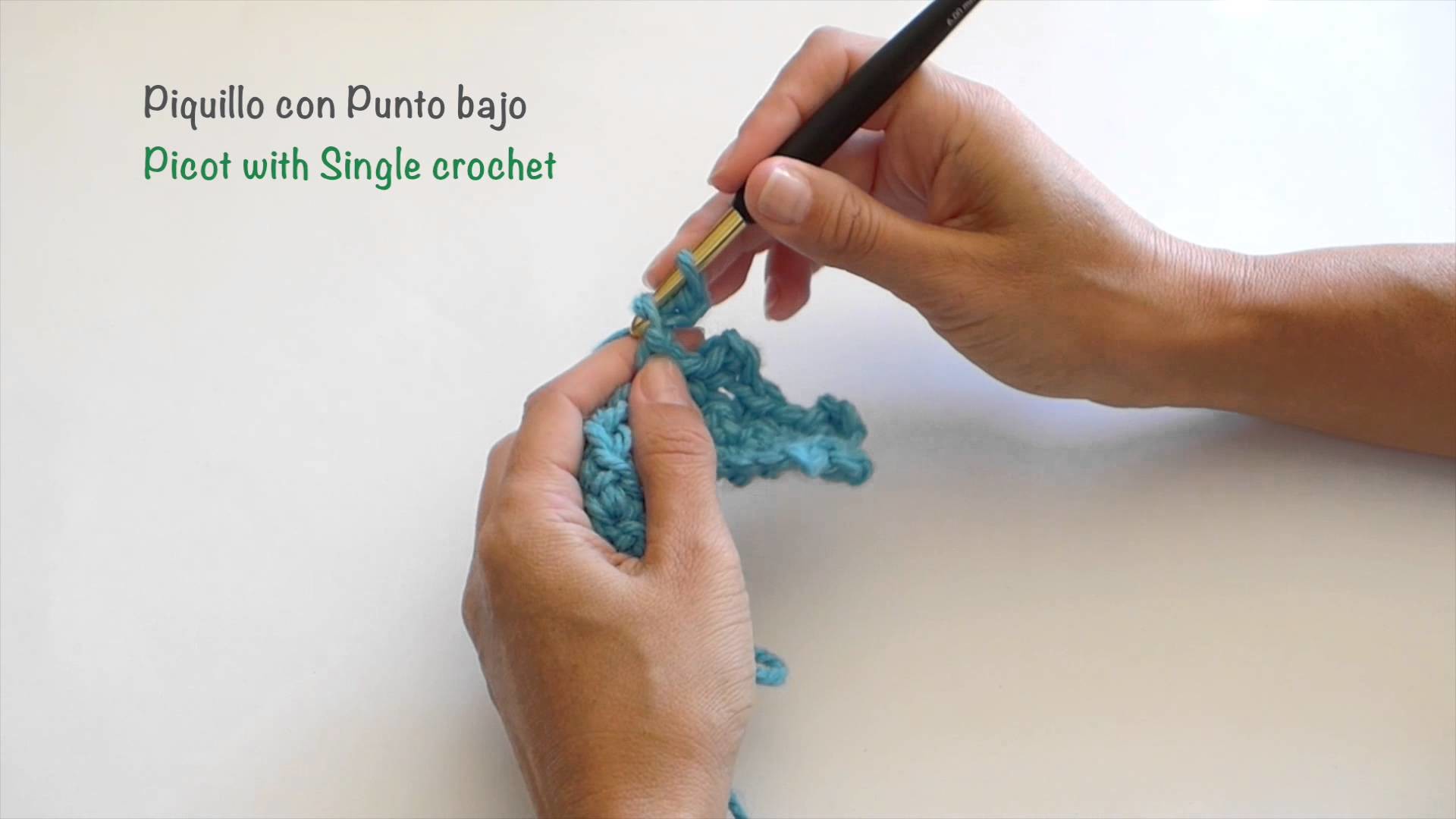 Piquillo con Punto bajo. Picot with Single crochet