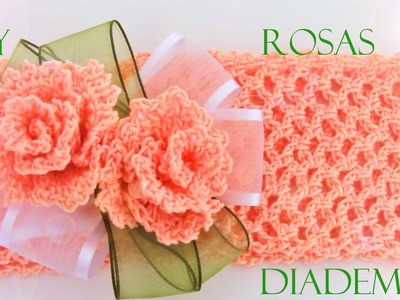DIY rosas y diademas hermosas - roses and beautiful headbands to crochet