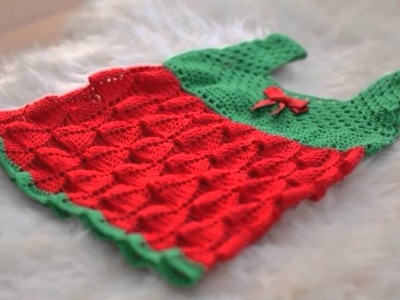 Vestido a crochet para niña de 0 a 3 meses