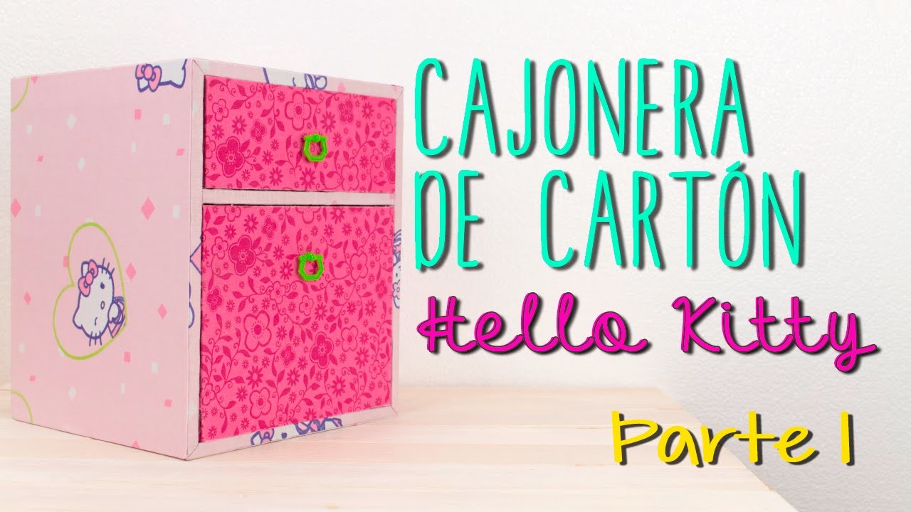 Cajonera de Cartón Hello Kitty - DIY Gavetero Organizador ♥ - Parte 1.2 - Catwalk