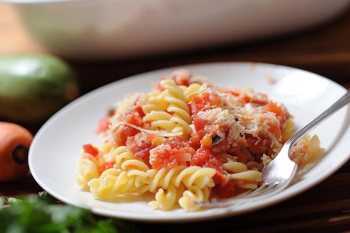 Fusilli con mozzarella