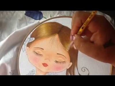 Pintura en tela niña rosa # 2 con cony