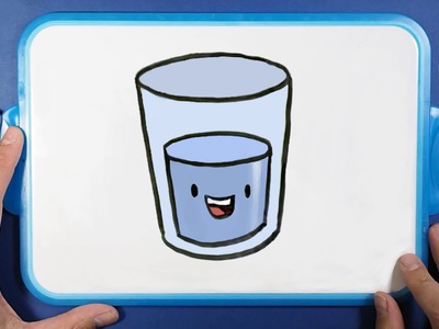 Cómo Dibujo un Vaso de Agua paso a paso | How to Draw a Cup of Water | Dibujar Kawaii es Fácil