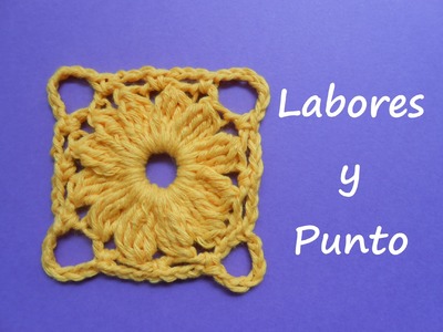 Aprende a tejer este  cuadrado de patchwork 4 a ganchillo o crochet
