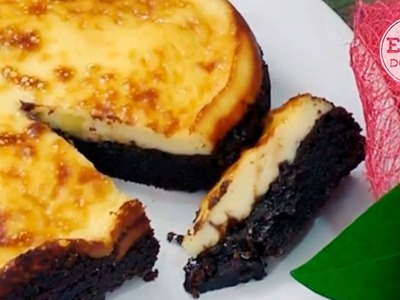 Tarta de queso y chocolate | Postre fácil y rápido