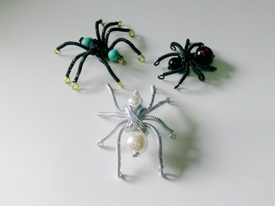 Arañas de alambre y cuentas DIY (wire spiders)