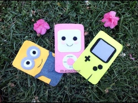 Cómo hacer FUNDAS para MÓVIL con fieltro (Minion, Ipod kawaii, Game Boy)