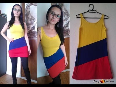 Como hacer un vestido tricolor - Selección Colombia