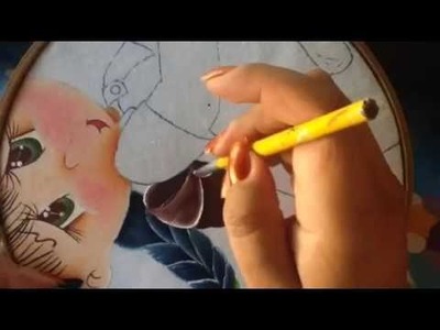 Pintura en tela niña pera # 3 con cony