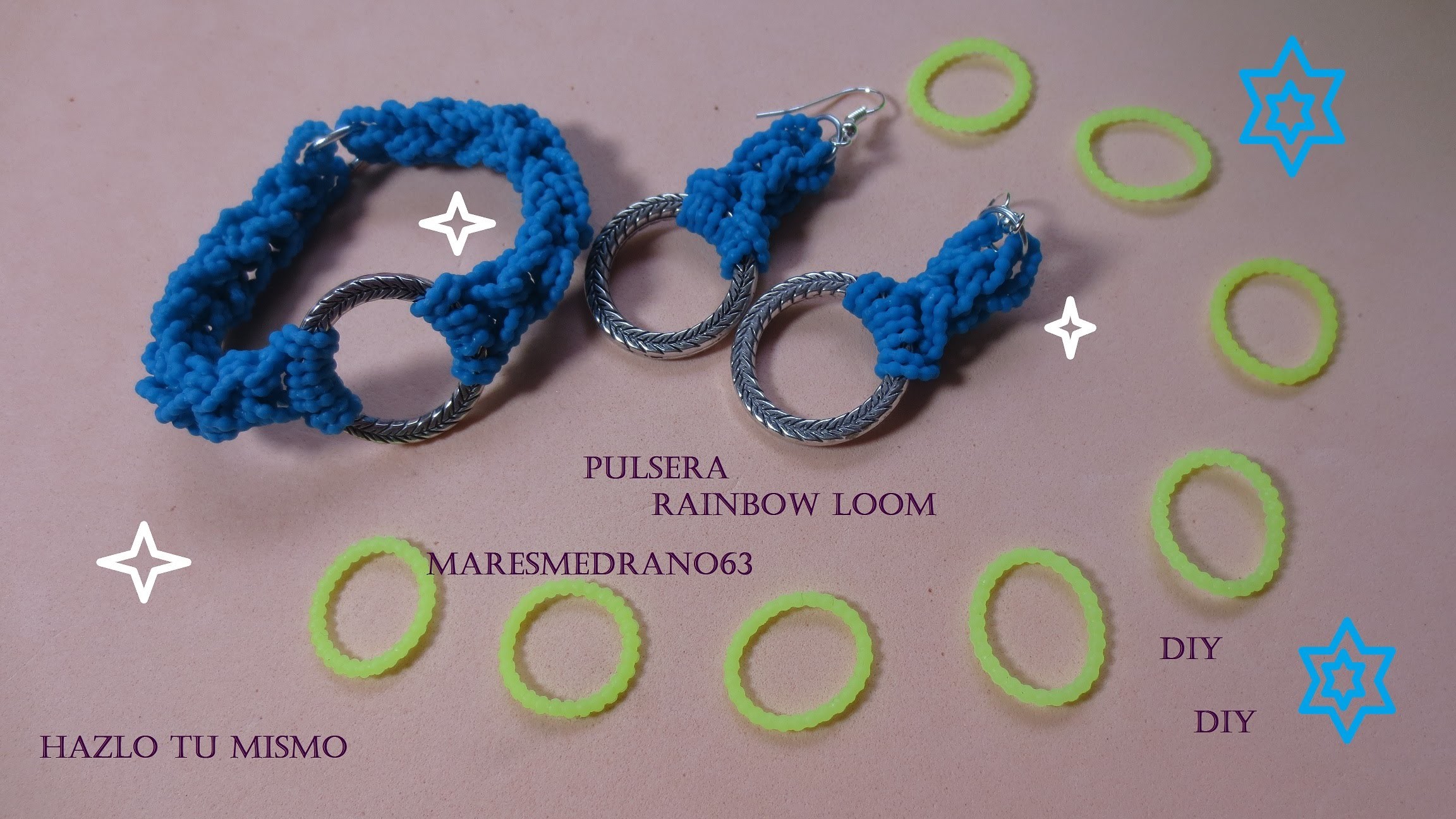 Pulsera de color turquesa Rainbow loom